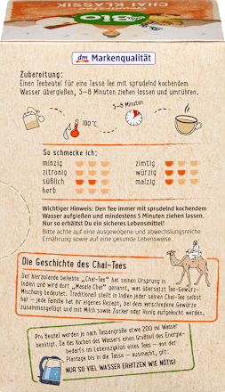 Gewürztee "Chai Klassik" mit Zimt, Ingwer & Kardamom (20 Beutel), 40 g