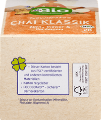 Gewürztee "Chai Klassik" mit Zimt, Ingwer & Kardamom (20 Beutel), 40 g