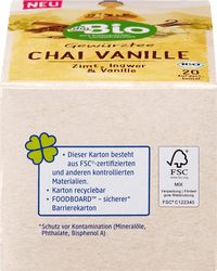 dmBio Infusion, Chaï Vanille avec cannelle, gingembre & vanille (20 sachets), 40 g