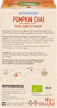 Pompoen Chai kruidenthee (20 theezakjes), 38 g