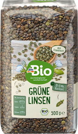 dmBio Grüne Linsen, 500 g