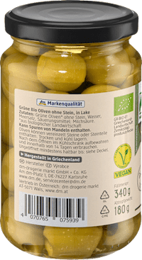 Grüne Oliven ohne Stein, 180 g