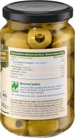 Grüne Oliven ohne Stein, 180 g