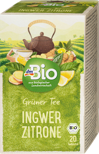 Grüner Tee Ingwer & Zitrone (20 Beutel), 40 g