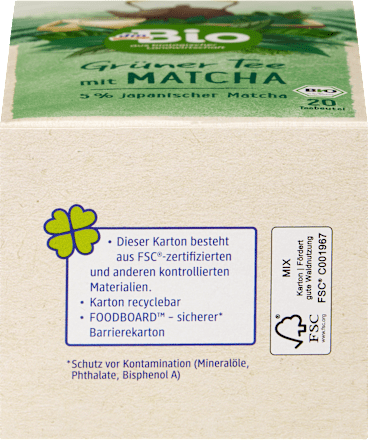 Grüner Tee mit Matcha (20 Beutel), 30 g