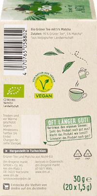Grüner Tee mit Matcha (20 Beutel), 30 g