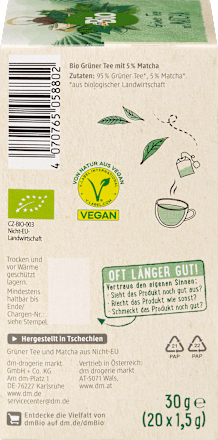 Grüner Tee mit Matcha (20 Beutel), 30 g