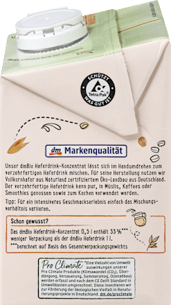 Haferdrink-Konzentrat Pro Climate,  0,5l ergibt 1,5l, 0,5 l