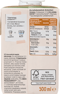 Haferdrink-Konzentrat Pro Climate,  0,5l ergibt 1,5l, 0,5 l