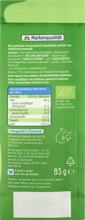 Haselnüsse in Vollmilchschokolade, 85 g