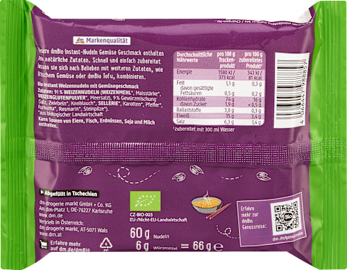 Instant-Nudeln Gemüse, 66 g