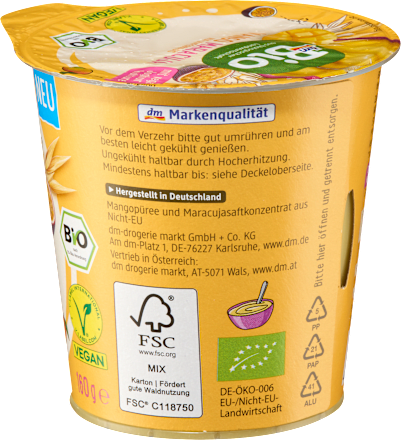 Joghurtalternative Mango Maracuja Hafer, 160 g
