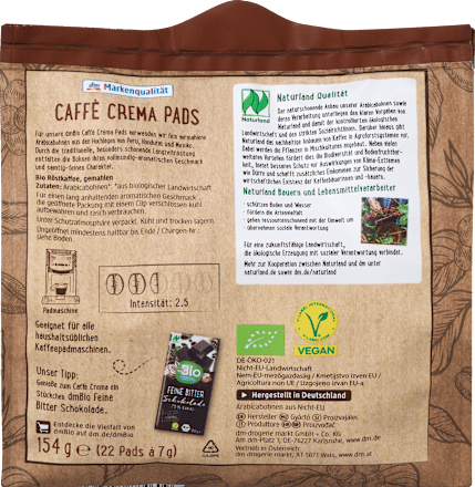 Kaffee, Caffè Crema Pads, 154 g