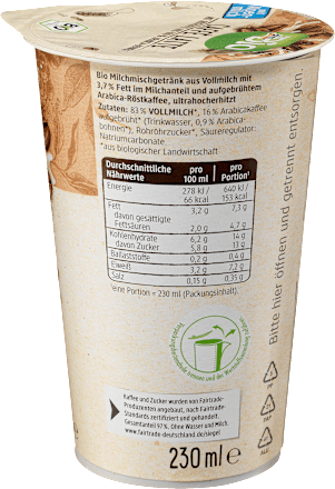 Kaffee, Caffé Latte, 230 ml