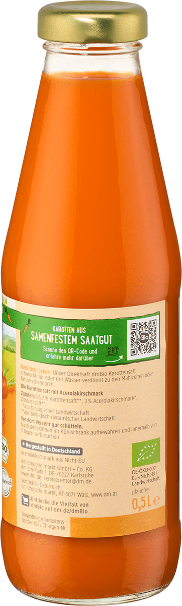 dmBio Karottensaft ab dem 5.Monat, 500 ml