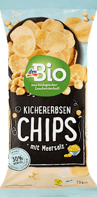 Kichererbsen Chips mit Meersalz, 75 g