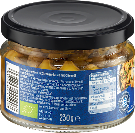 Kichererbsen in Zitronen-Olivenöl, 230 g