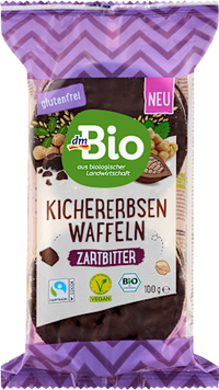 Kichererbsenwaffeln Zartbitter, 100 g
