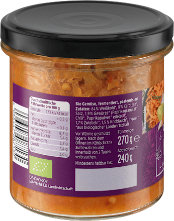 Kimchi, fermentiertes Gemüse, 240 g