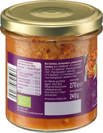 Kimchi, fermentiertes Gemüse, 240 g
