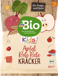 dmBio Kindersnack, Kräcker Apfel Rote Bete ab 3 Jahren, 110 g