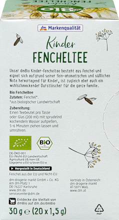 Kindertee, Fenchel (20 Beutel), ab 3 Jahren, 30 g