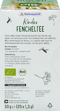 Kindertee, Fenchel (20 Beutel), ab 3 Jahren, 30 g