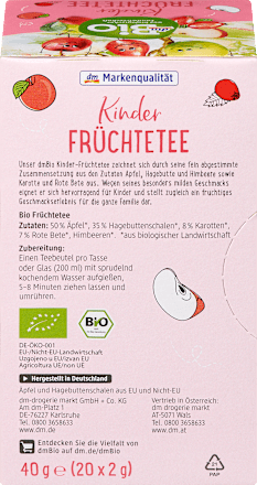 Kindertee, Früchte mit Apfel & Hagebutte (20 Beutel), ab 3 Jahren, 40 g