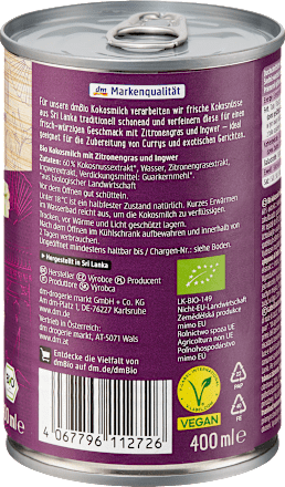 Kokosmilch Zitronengras, 400 ml