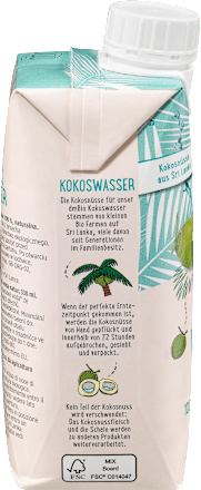 Kokoswater, natuurlijk, 0,33 l