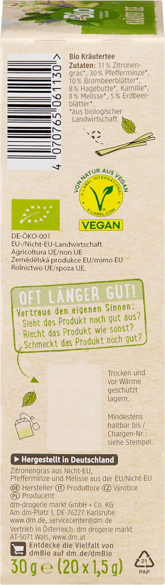 dmBio Kräutertee (20 Beutel), 30 g