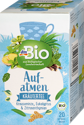 Kräutertee "Aufatmen" mit Krauseminze, Eukalyptus & Zitronenthymian (20 Beutel), 36 g