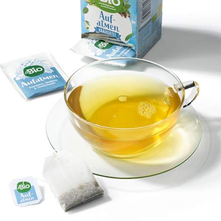 Kräutertee "Aufatmen" mit Krauseminze, Eukalyptus & Zitronenthymian (20 Beutel), 36 g