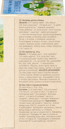 Kräutertee Bergkräuter mit Grünhafer, Melisse & Holunderblüte (20 Beutel), 35 g