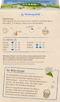 Kräutertee Bergkräuter mit Grünhafer, Melisse & Holunderblüte (20 Beutel), 35 g