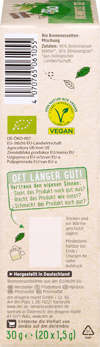 Kräutertee Brennnessel (20 Beutel), 30 g