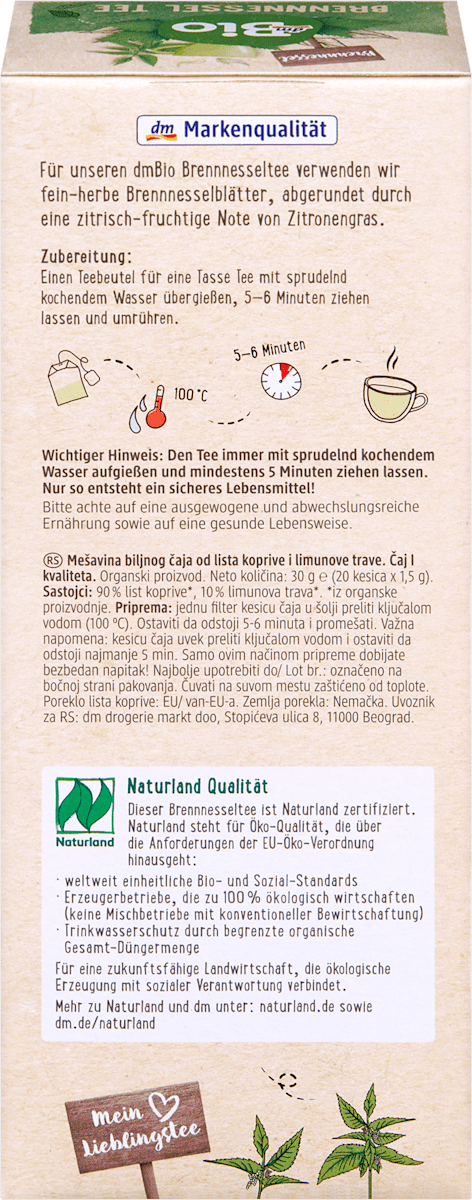 Kräutertee Brennnessel (20 Beutel), 30 g