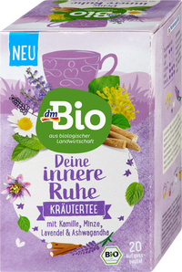 dmBio Infusion aux plantes, ta sérénité intérieure avec camomille, menthe, lavande & ashwagandha (20 sachets), 36 g