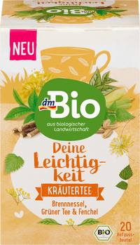 dmBio Kräutertee, Deine Leichtigkeit mit Brennnessel, Grüner Tee & Fenchel (20 Beutel), 40 g