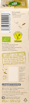 Kräutertee Fenchel (20 Beutel), 40 g