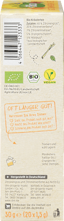 Kruidenthee "Goedemorgen" met citroengras &amp; citroenverbena (20 theezakjes), 30 g