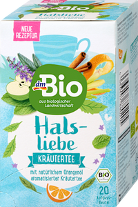 Kräutertee "Halsliebe" mit Pfefferminze, Orangenschale & Salbei (20 Beutel), 36 g