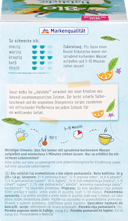 Kräutertee "Halsliebe" mit Pfefferminze, Orangenschale & Salbei (20 Beutel), 36 g