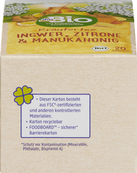 Kruidenthee gember, citroen &amp; manuka (20 theezakjes), 40 g