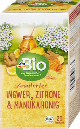 Kräutertee Ingwer, Zitrone & Manuka (20 Beutel), 40 g