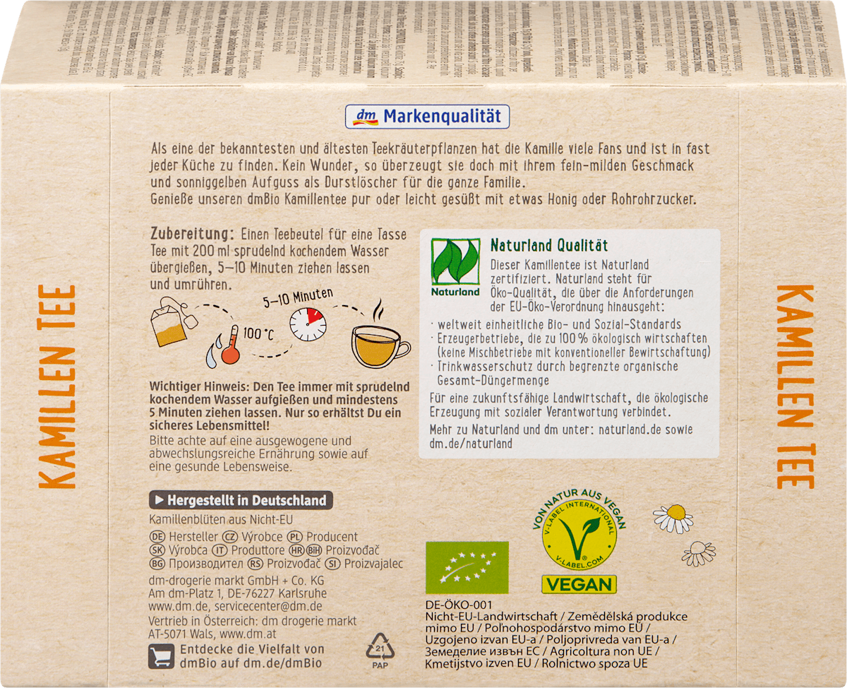 dmBio Kräutertee Kamille (50 Beutel), 75 g