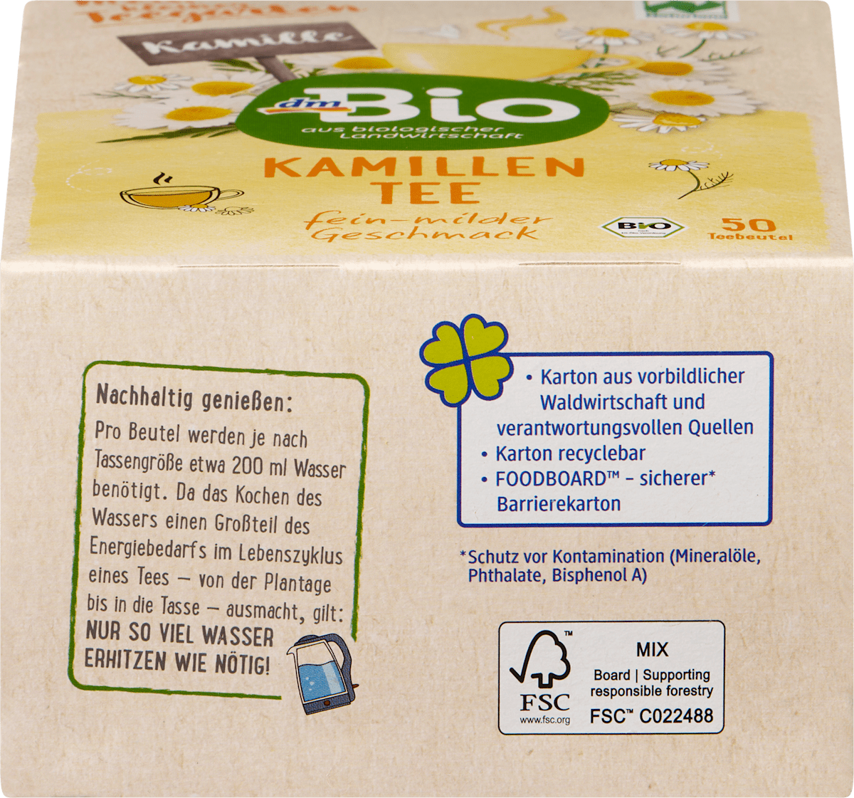 dmBio Kräutertee Kamille (50 Beutel), 75 g