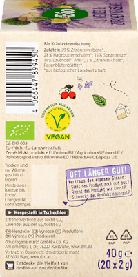 Kräutertee Lavendel & Zitronenverbene (20 Beutel), 40 g