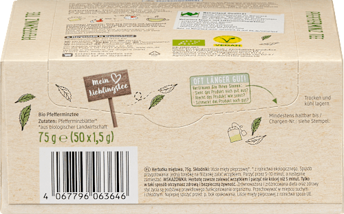 Kruidenthee pepermunt (50 zakjes), 75 g