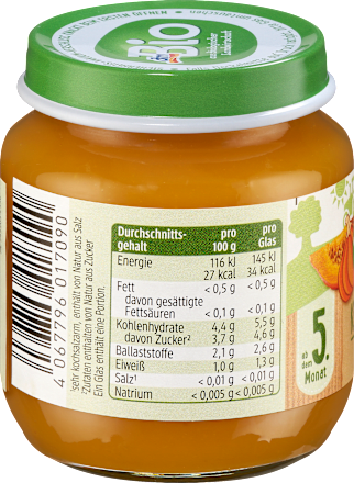 Kürbis pur ab dem 5. Monat, 125 g